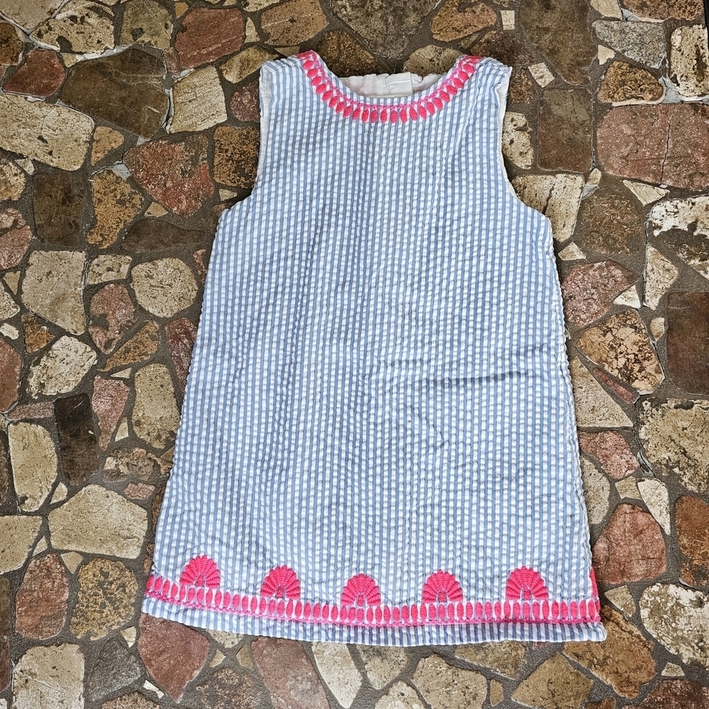 Vineyard Vines Blue and Pink Sersucker Kids Dress, 2T